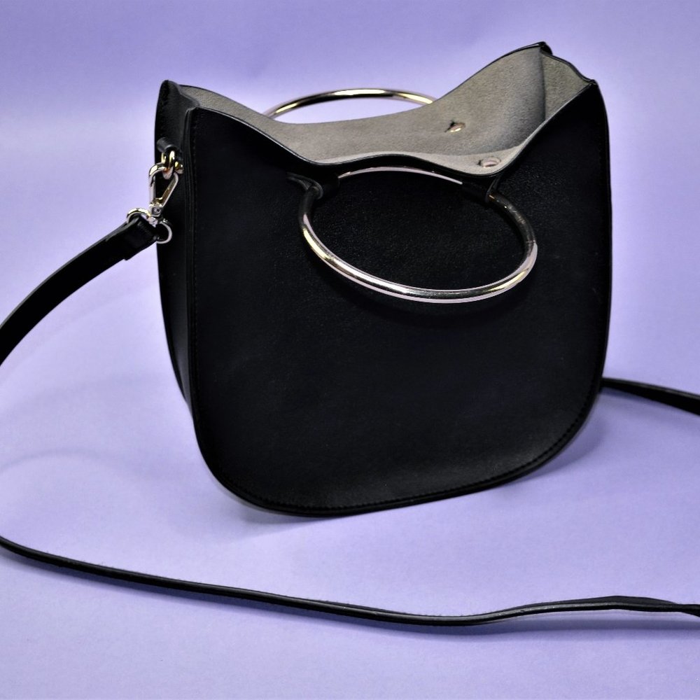 T-Shirt & Jeans Ring Handle Satchel in Black - Picture 2 of 7